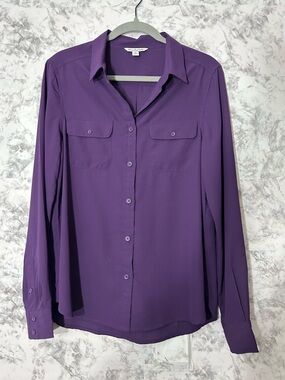 American Eagle Outfitters Purple Button-Down Shirt